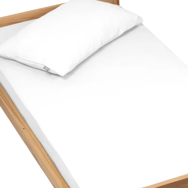 Drap housse gaze de coton uni - 60x120
