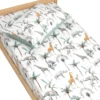 Drap-housse satin coton safari vert de