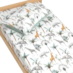 Drap-housse satin coton safari -