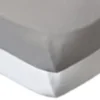 Drap housse 60x120 cm - lot de 2 - blanc &nbsp; taupe en coton