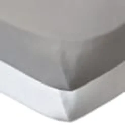 Drap housse 60x120 cm - lot de 2 - blanc &nbsp; taupe en coton