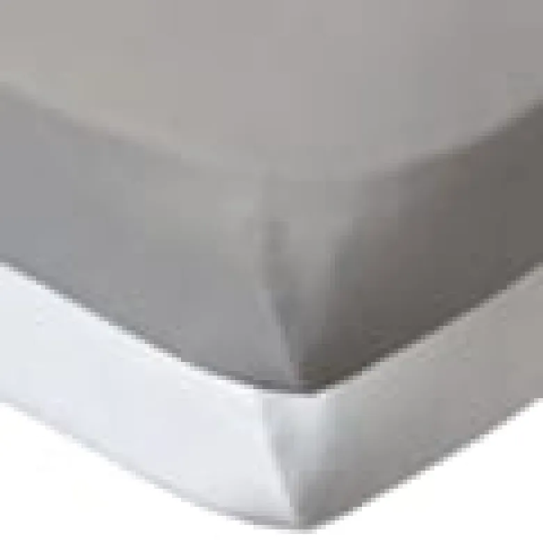 Drap housse 60x120 cm - lot de 2 - blanc taupe en coton