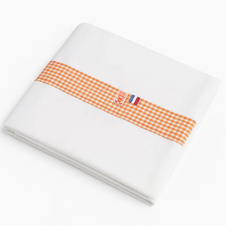 Draps plat en coton bio blanc