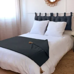 Édredon panama 90x190 cm pompons jute gr