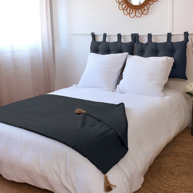 Édredon panama 90x190 cm pompons jute gr