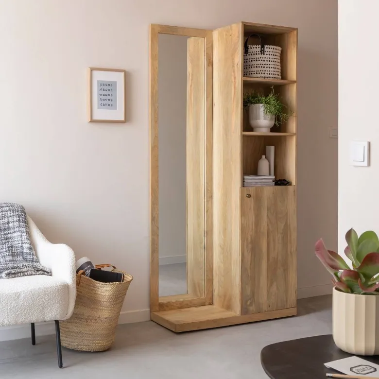 Dressing miroir bois manguier