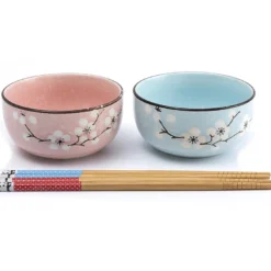 Duo de bols à riz japonais