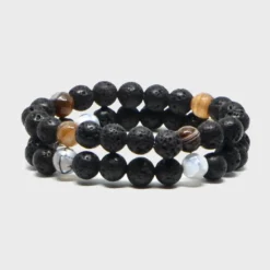 Duo de bracelets pierre de lave & agate