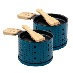 Duo raclette à la bougie bleu