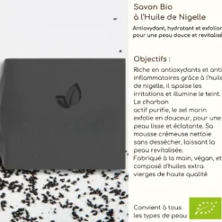 Duo savon bio nigelle purifiant + support magnétique fabriqué en france