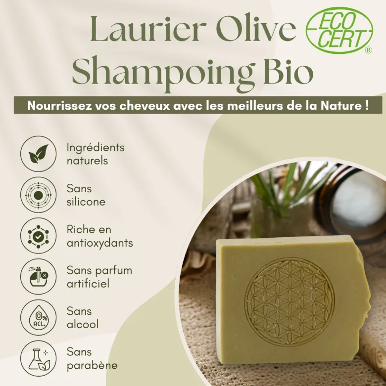 Duo shampoing solide bio fleur de vie et support magnétique fabriqué en france