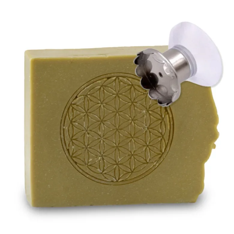 Duo shampoing solide bio fleur de vie et support magnétique fabriqué en france