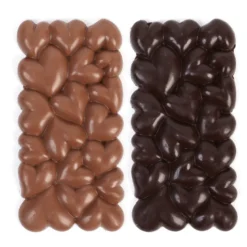 Duo tablettes de chocolat noir et chocolat au lait cœurs Je t'aime 200g