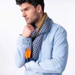 Echarpe en laine jean