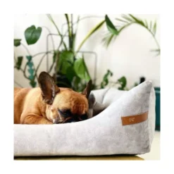 Ecow, panier chien velours gris clair xl