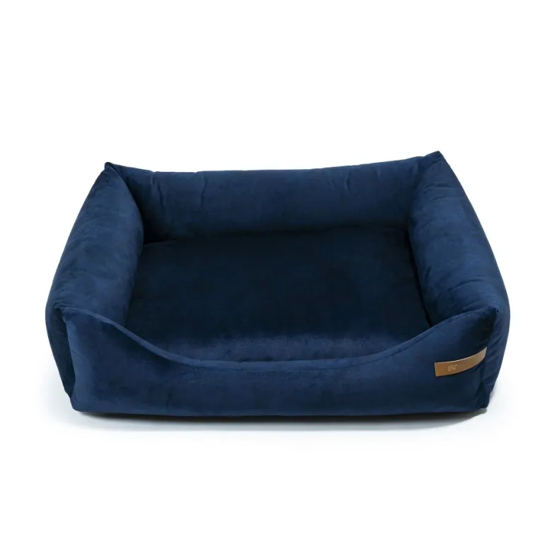 Ecow, panier grand chien velours bleu xl