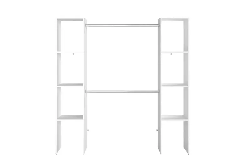 Elysee dressing blanc 6 étagères 2 penderies 180 x 40 x 180 cm