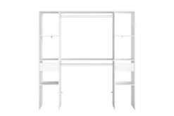 Elysee dressing blanc 6 étagères 2 tiroirs 2 penderies 180 x 40 x 180 cm
