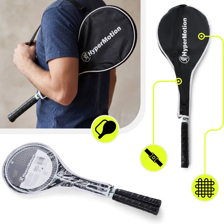 Ensemble de badminton hypermotion 2 raquettes acier avec housse sauge