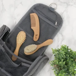 Ensemble de Brosses et Peigne en Bois Naturel pour Bébé - Bo Jungle : Douceur et Soin Quotidien des Cheveux