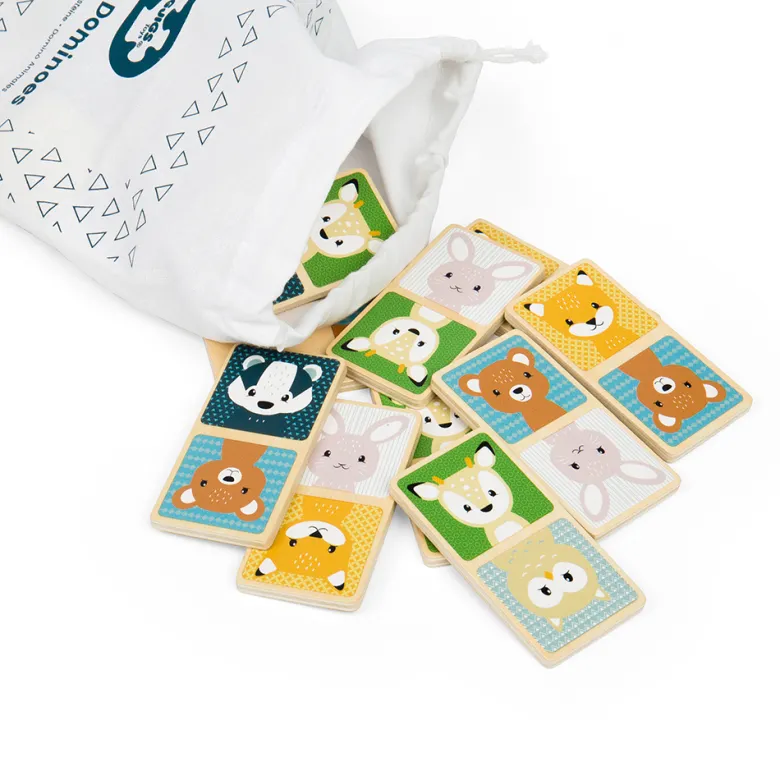 Ensemble de dominos animaux des bois