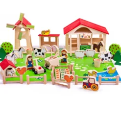 Ensemble de jeu de ferme en bois