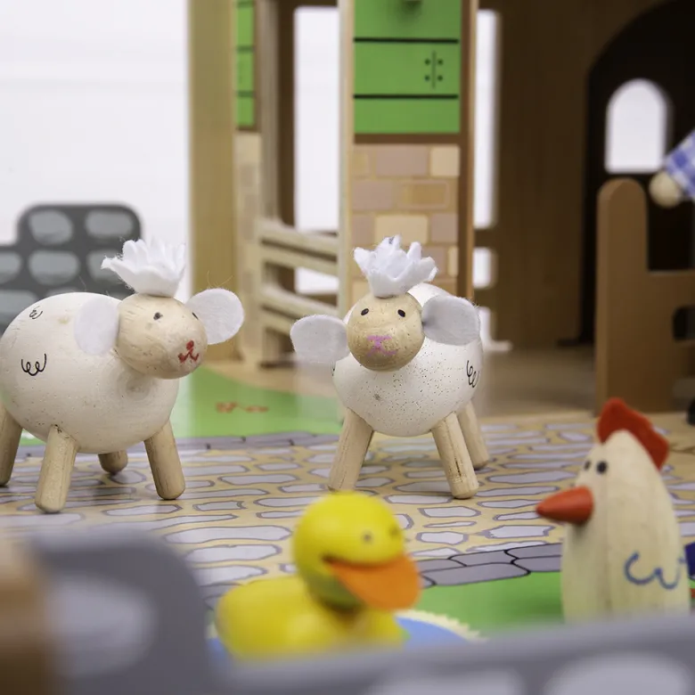 Ensemble de jeu de ferme pavée en bois