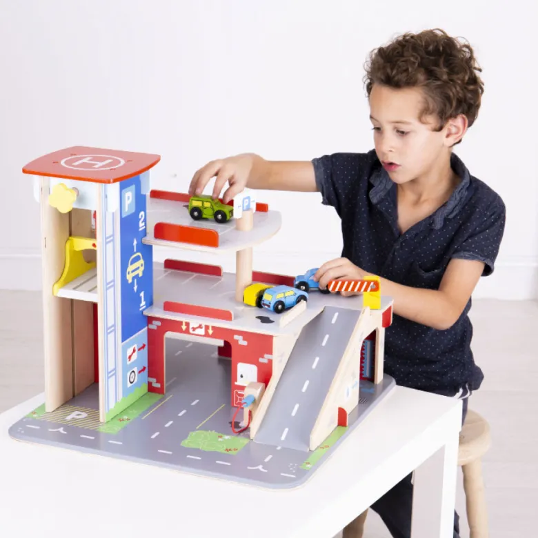 Ensemble de jeu parc et garage en bois