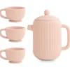 Ensemble de jeu thé en silicone blush (4 pièces)