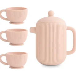 Ensemble de jeu thé en silicone blush (4 pièces)