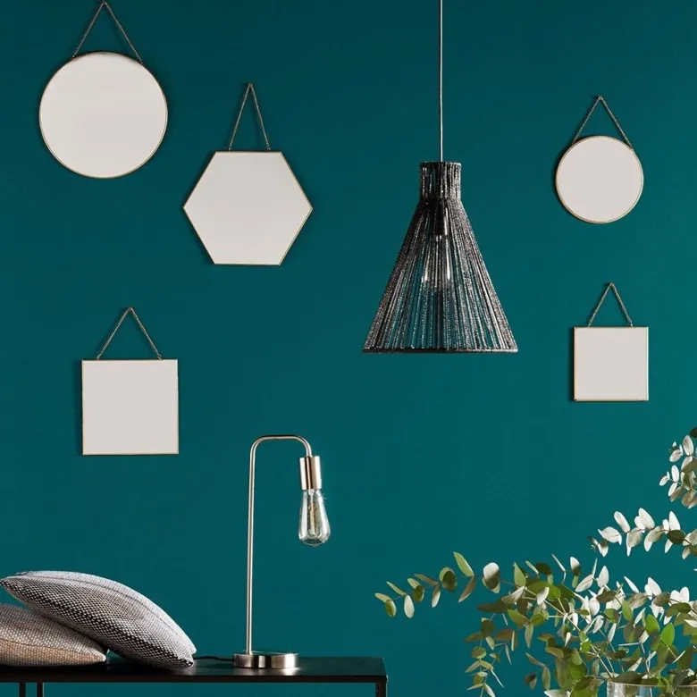 Ensemble de 3 miroirs hexa chaîne noir