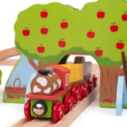 Ensemble de train de ferme en bois