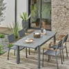 Ensemble repas de jardin 4 places aluminium - gris anthracite