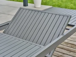 Ensemble repas de jardin 4 places aluminium - gris anthracite