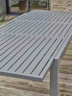 Ensemble repas de jardin 8 places aluminium - gris anthracite