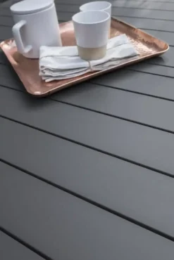 Ensemble repas de jardin 12 places en aluminium - gris anthracite