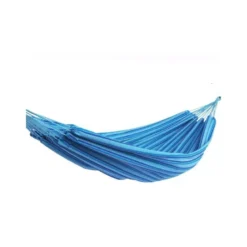 Ensemble support bois avec hamac simple bleu ciel
