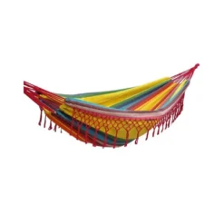 Ensemble support bois avec hamac à franges relaxant