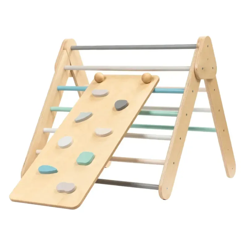 Ensemble triangle pikler et rampe nature Bois