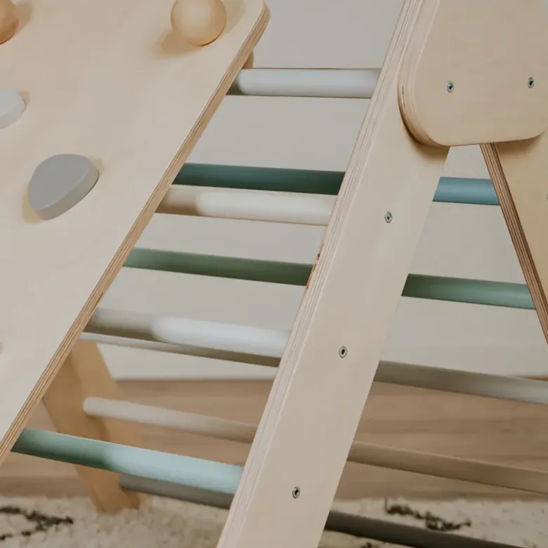 Ensemble triangle pikler et rampe nature Bois