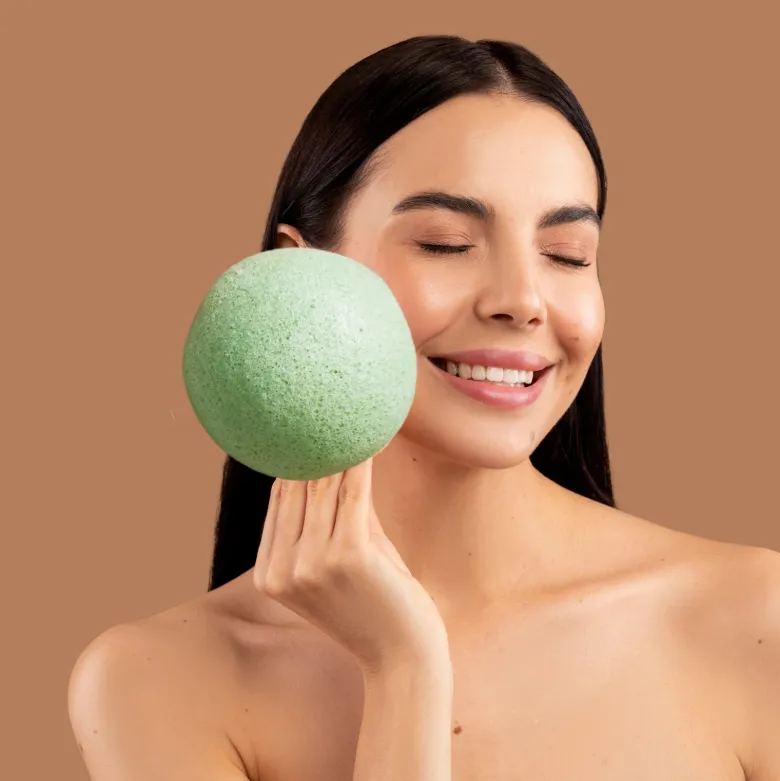 Eponge konjac au thé vert