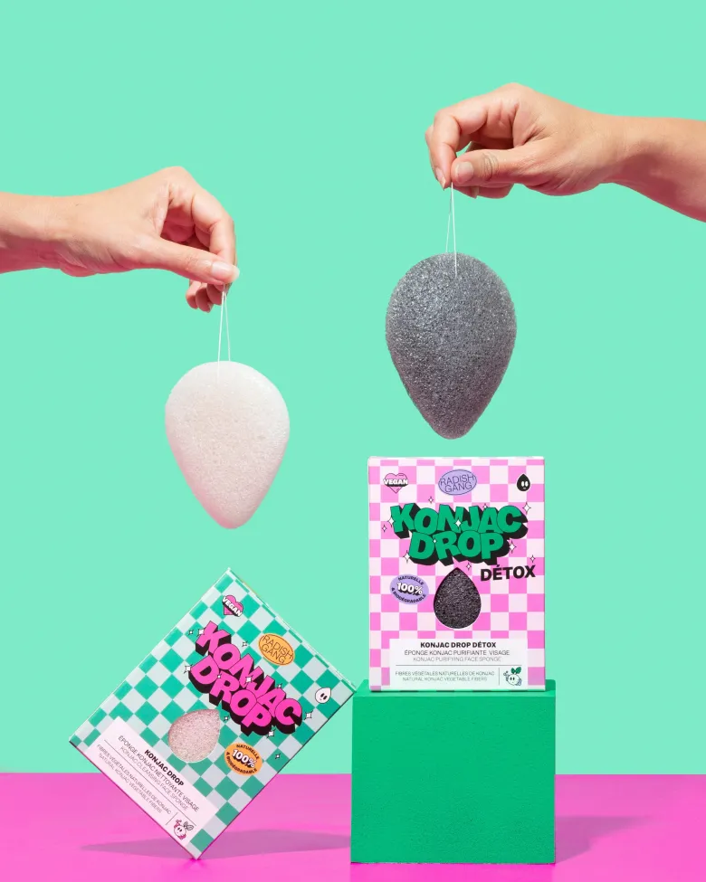 Eponge konjac purifiante visage - konjac drop detox