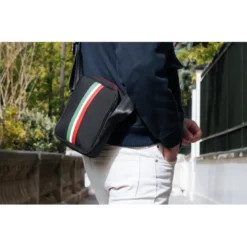 E2r sac bandoulière homme noir rétro italien durable rino