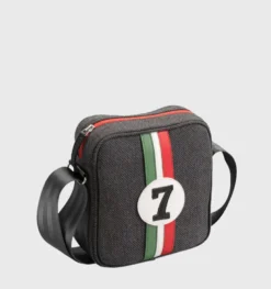 E2r sac bandoulière homme noir rétro italien durable rino