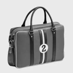 E2r sac ordinateur 15 pouces en tissu et cuir bleu et vert enzo