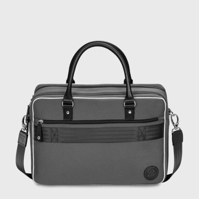 E2r sac ordinateur 15 pouces en tissu et cuir bleu et vert enzo
