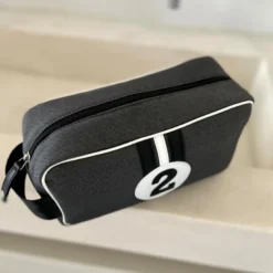 E2r trousse de toilette homme voyage rouge et noire rétro bobby