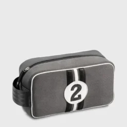 E2r trousse de toilette homme voyage rouge et noire rétro bobby
