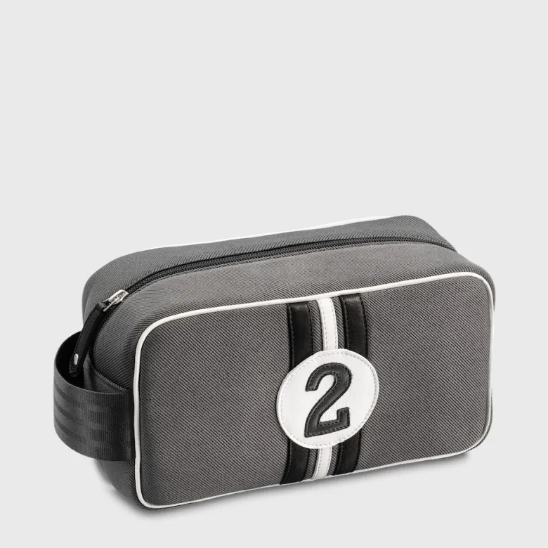 E2r trousse de toilette homme voyage rouge et noire rétro bobby