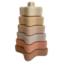 Etoiles à empiler silicone, beige